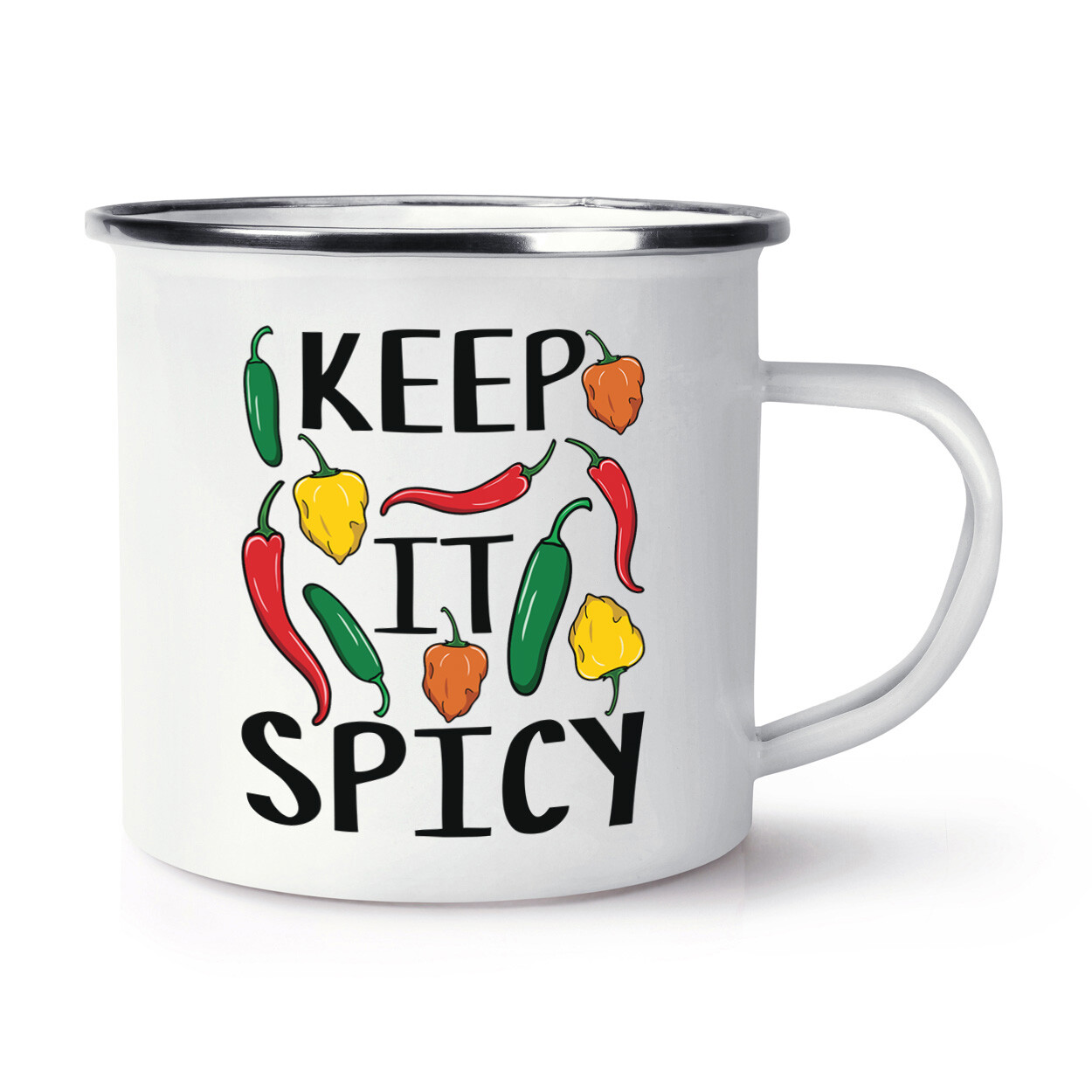 Keep It Spicy Chilli Enamel Mug Cup Spicy Food Joke Love Hot Funny
