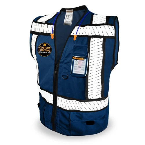KwikSafety PURE BLUE SHERIFF ANSI Unrated PPE Surveyor Class 2 Safety Vest - product listing photo