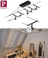 Paulmann Seilsystem Sheela 5Er Set Gu5,3 12V Schwarz Spannseil Ohne Leuchtmittel