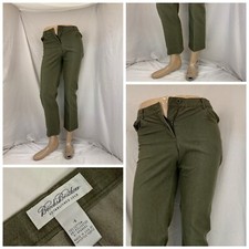 Brooks Brothers Pants Sz 6 Green Cotton Poly Cropped USA LNWOT YGI S1-718