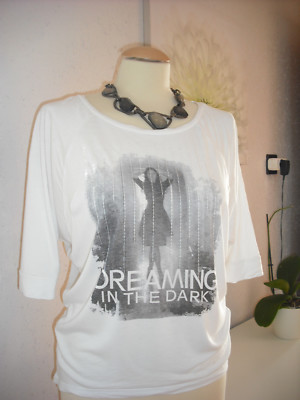 Fresh Made *** Shirt  mit Druck Bluse ***  offwhite  Gr. M  