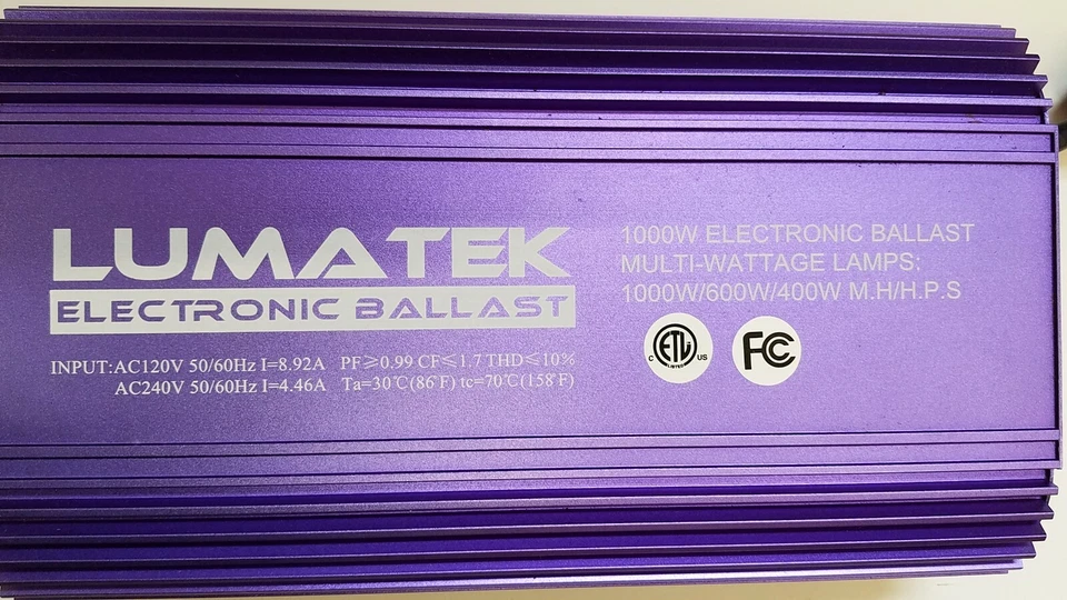 Lumatek 1000w Digital Ballast 120v/240v Dimmable 400w/600w/1000w/1000w SL - Image 3 of 4