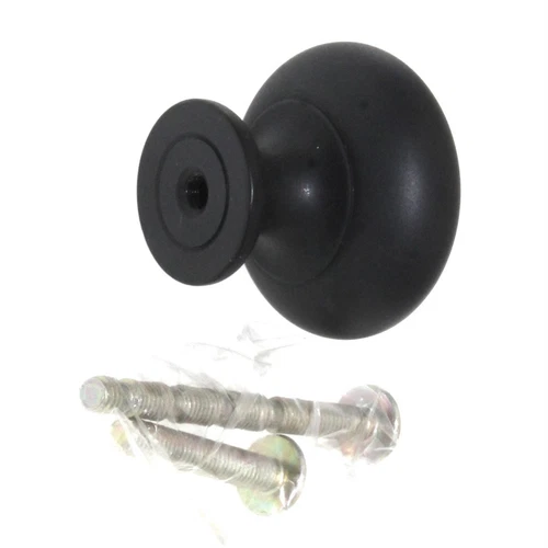 Top Knobs Somerset Mushroom 1 1/4" Round Cabinet Knob Flat Black M285 - Picture 3 of 3