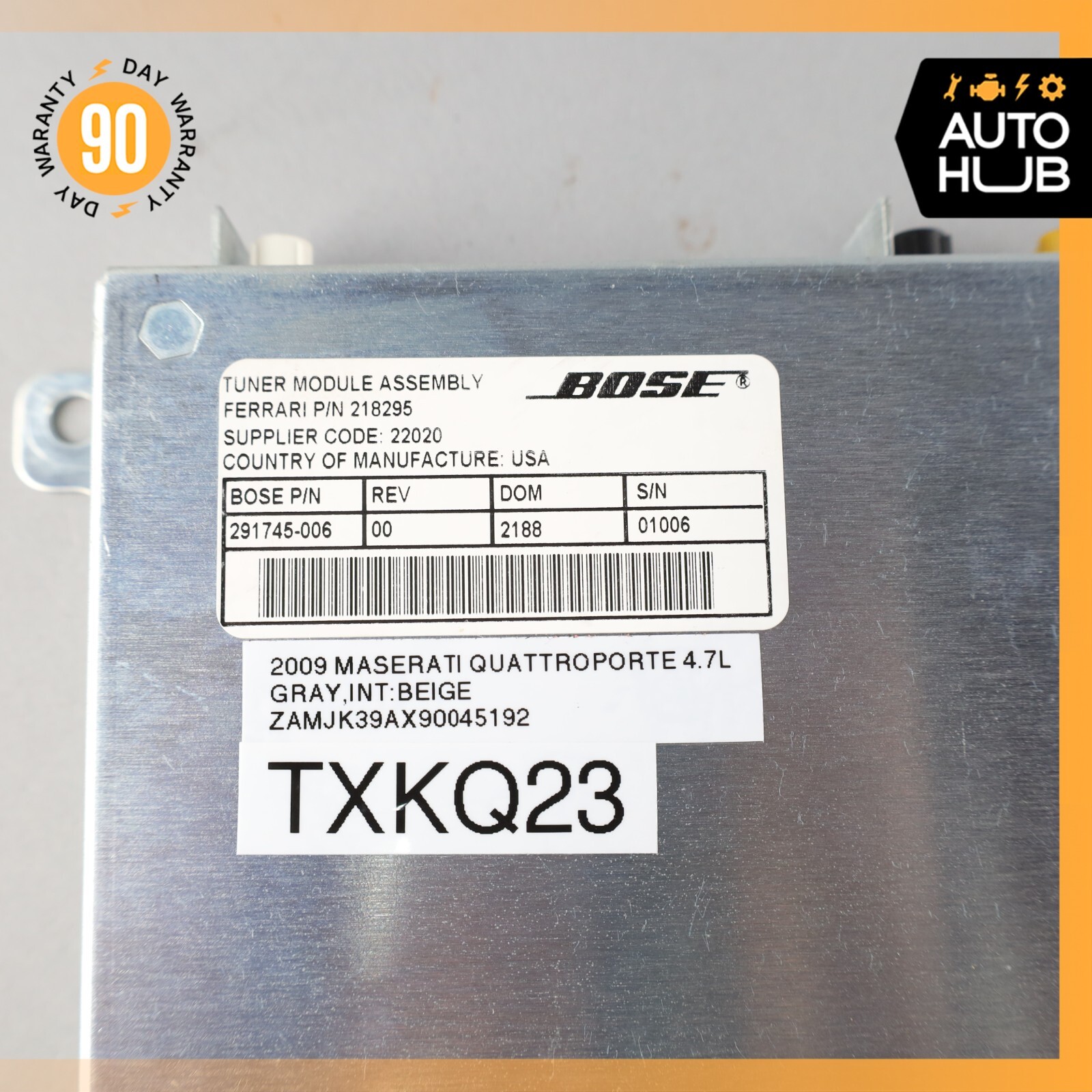 09-13 Maserati Quattroporte M139 Audio Tuner Controle Module Bose 218295 OEM 50k