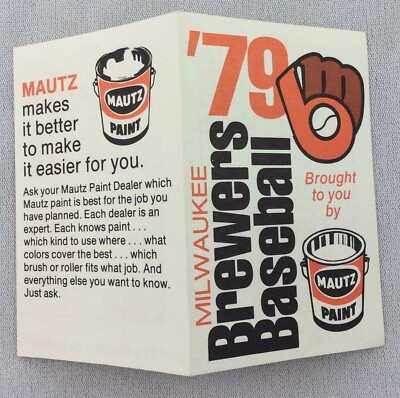 1979 Milwaukee Brewers Baseball Pocket Schedule - Mautz Paint