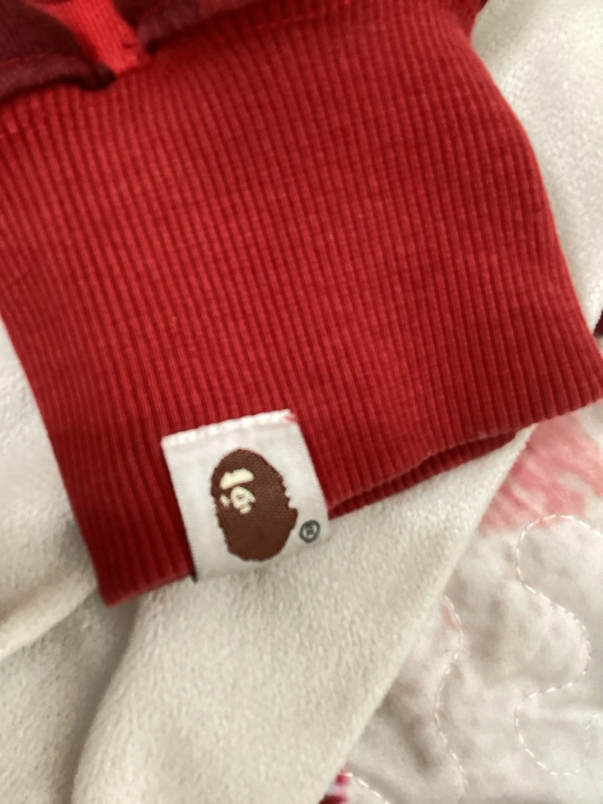A Bathing Ape Double Hood Red Camo Zip Jacket image 8
