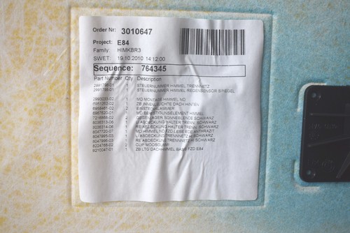 BMW X1 sD18i E84 Dachhimmel Verkleidung Himmel Abdeckung schwarz 8047719 - Bild 9 von 10