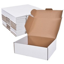 12x9x4 Inches Shipping Boxes Set of 20,White Corrugated Cardboard Box Literat...