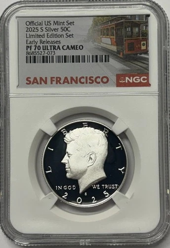 2025 S Proof Silver Kennedy Limited Edition Set NGC PF70 Ultra Cameo Low Pop