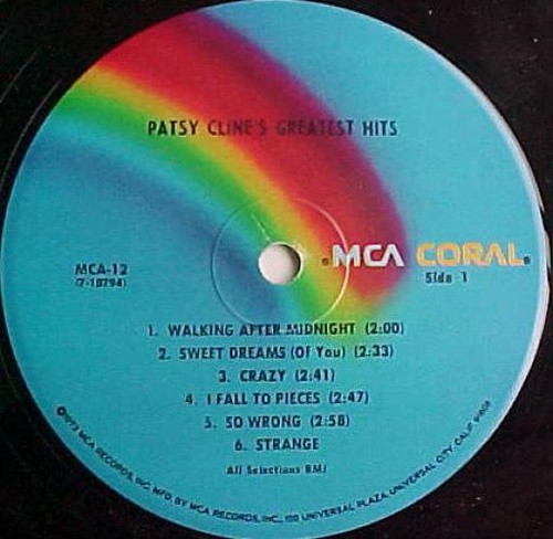 Patsy Cline - Patsy Cline's Greatest Hits - LP, Comp, RE, Cor - Very Good Plus (
