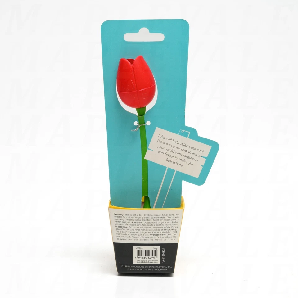 Infusor de té de tulipán OTOTO - Silicona grado alimenticio té más empinado regalo primavera flor roja Foto 2 de 4