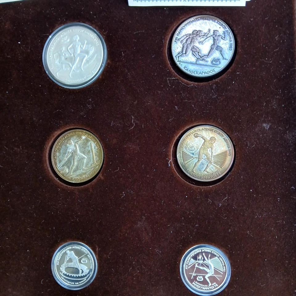 1982 Olympics Greece Silver Proof 9 Coin Set With Box And CoA - Image 3 of 4