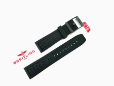 Breitling Black Diver Pro Rubber strap (22 MM) with Buckle (Black) OEM Endurance