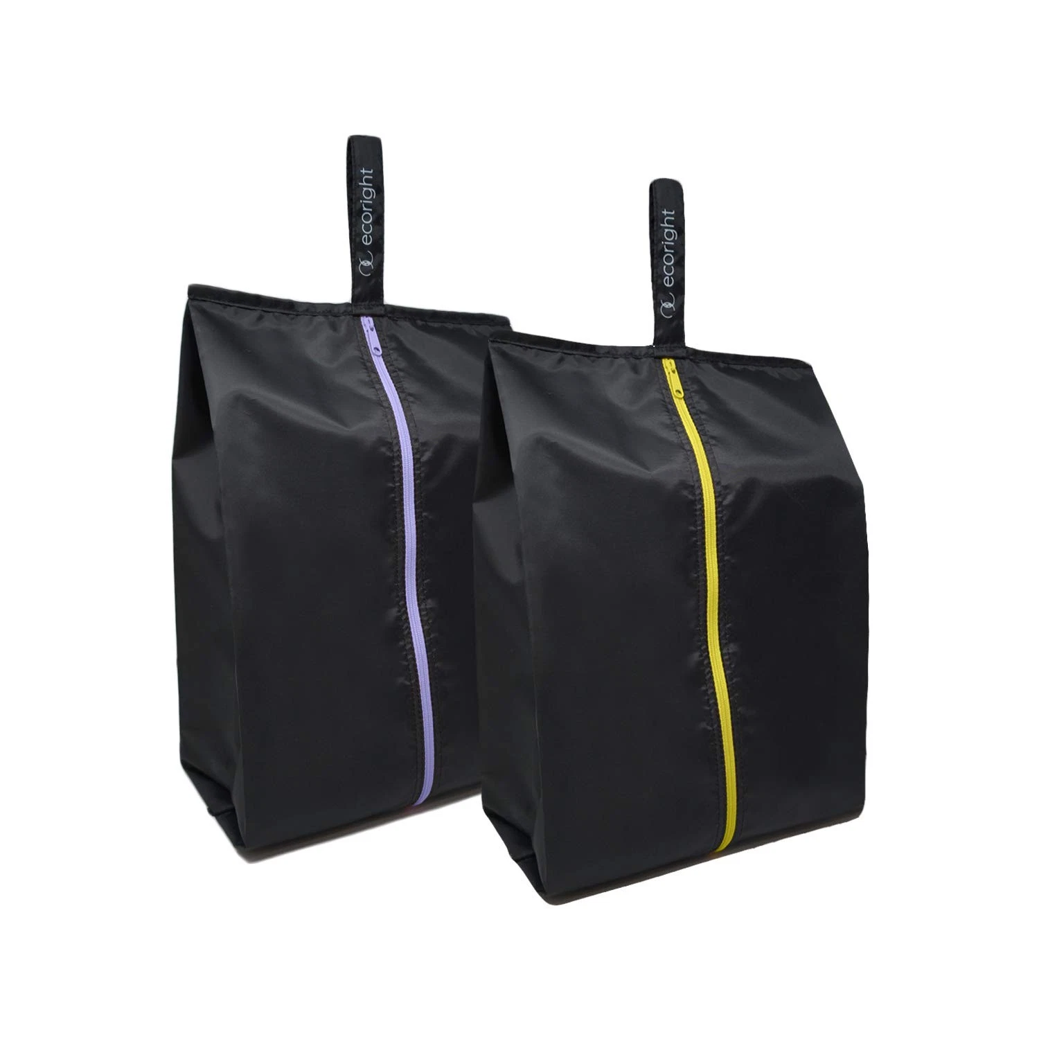 EcoRight Travel Shoe Bags, Set of 2, Recycled Water-Resistant Zipper Pouches