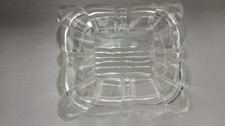 Vintage Ornate Glass Beveled Footed Jewelry Trinket Box
