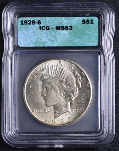 1928S Peace Dollar ICG MS63