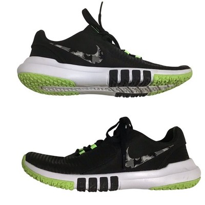 Nike Flex Experience RN 9 Black Neon Green Training Running Shoes Men's US 6.5