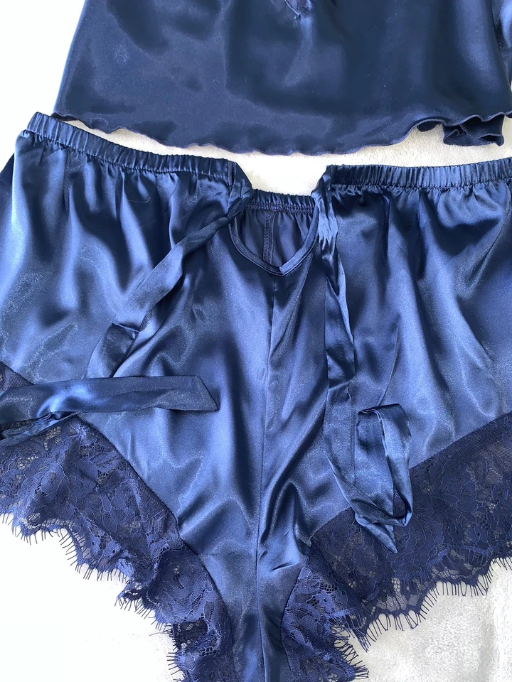 NUEVO Conjunto de camisola y bragas de satén secreto brillante 3X lencería para dormir salón Foto 4 de 4