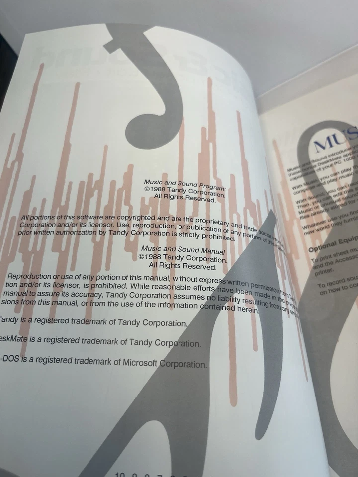 Tandy Music & Sound Manual Deskmate Companion VTG 1988 - Image 4 of 4