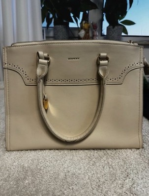 ROVICKY Damen Handtasche Beige Kunstleder Glattlederoptik Reißverschluss