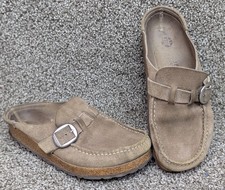 Birkenstock Buckley Suede Leather Clogs Brown Womens Size 7 38 Mens 5