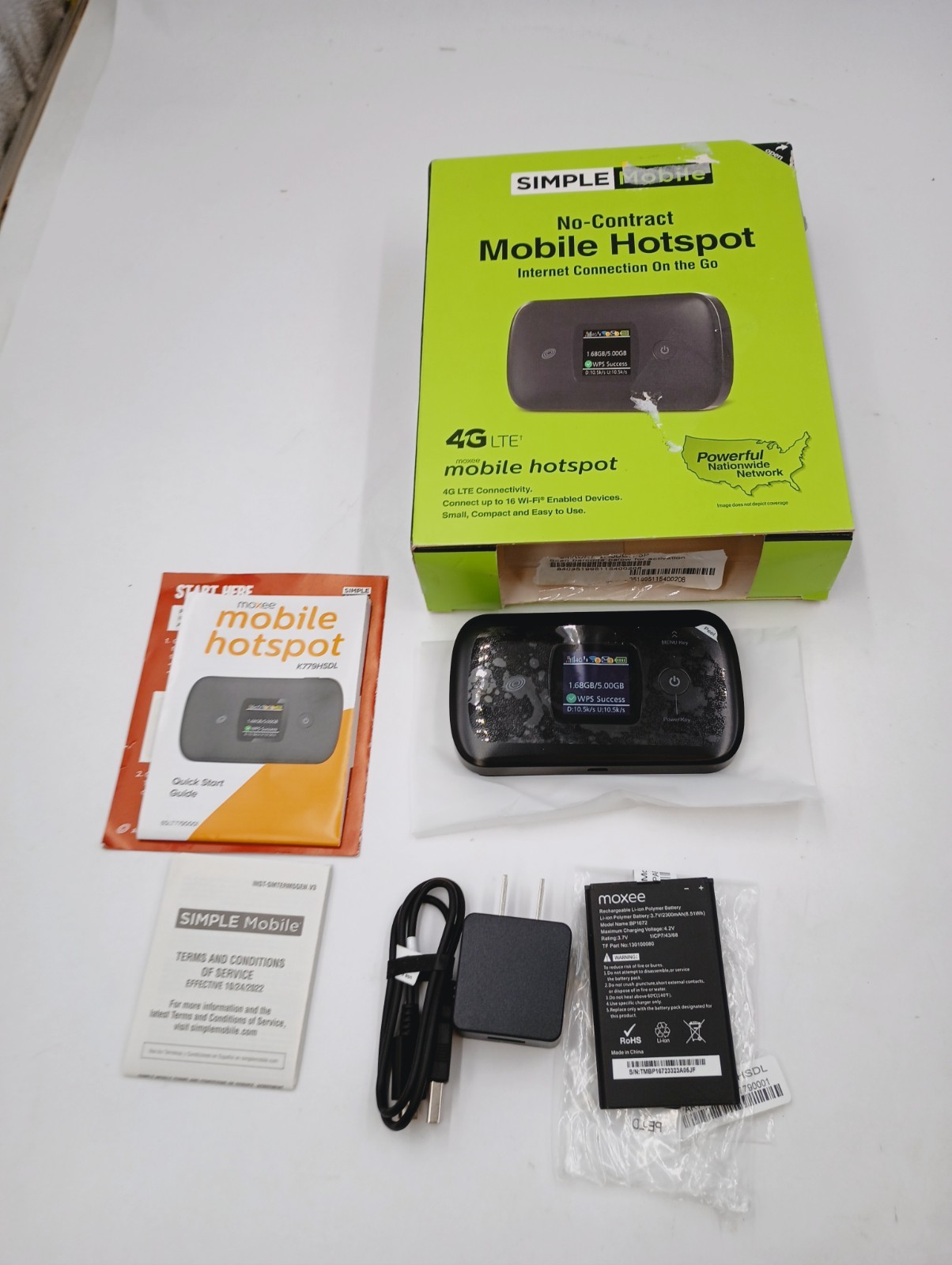 NEW SIMPLE MOBILE NO CONTRACT MOBILE HOTSPOT 4G LTE OPK-SMK779HSDL (NO SIM CARD)