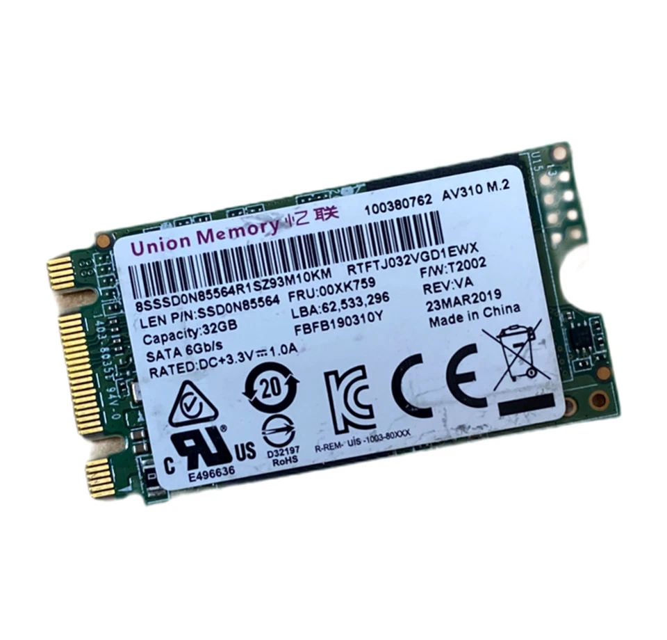 Lenovo Union Memory 32GB M.2 SSD RTFTJ032VGD1EWX #5061 - Bild 1 von 1