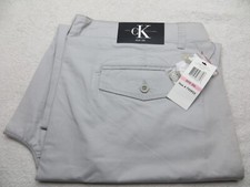 NWT Calvin Klein Men 5 Pocket Cotton Straight Leg Chino Pants GRAY Violet 40x30