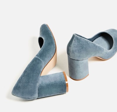 blue velvet heels
