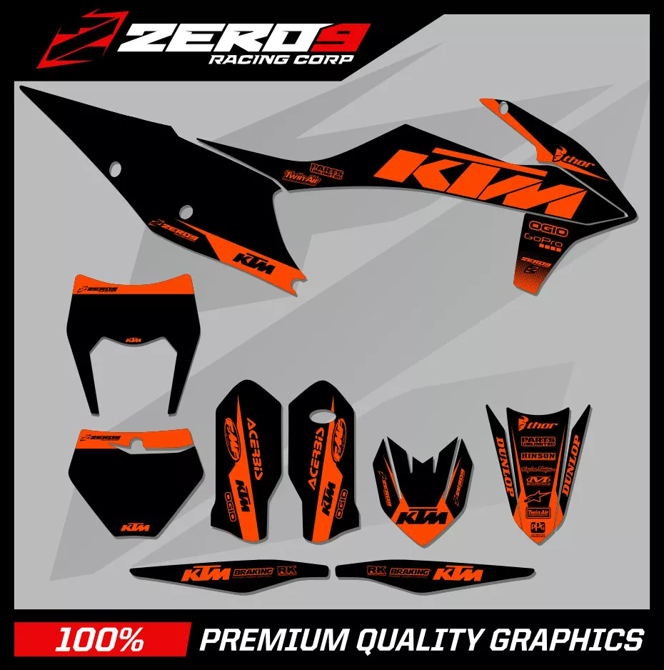 KTM MOTOCROSS GRAPHICS KTM SX SXF EXC EXCF XC XCW 125 500 BLOCK BLK ORG