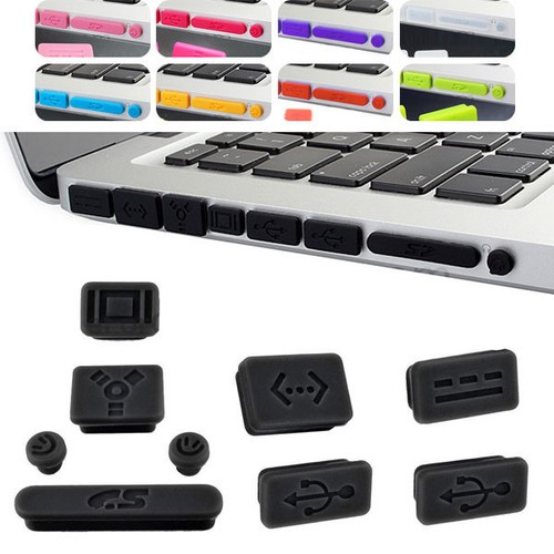9pcs Silicone Rubber Anti-Dust Plug Cover Port Cap for Laptop Macbook Pro 13 15