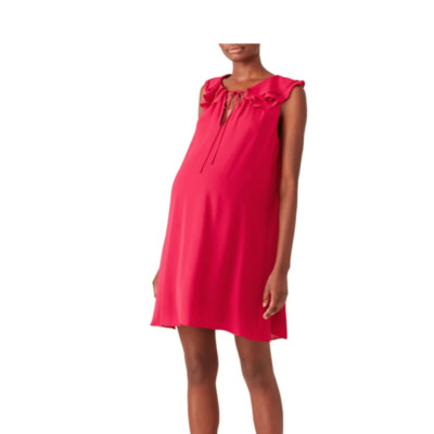 Amanda Uprichard Pink Flutter Maternity Dress Raspberry Crepe Lined Size Small