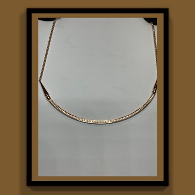 Kendra Scott Rose Gold Micro pavé Bar Pendant Crystal Necklace