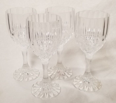 Cristal D'arques ''Bretagne'' Lead Crystal 6 oz Wine Water Glasses ~ 4~ Vintage