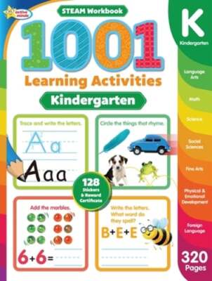 Active Minds 1001 Kindergarten Learning Activities: A Steam Workbook: New