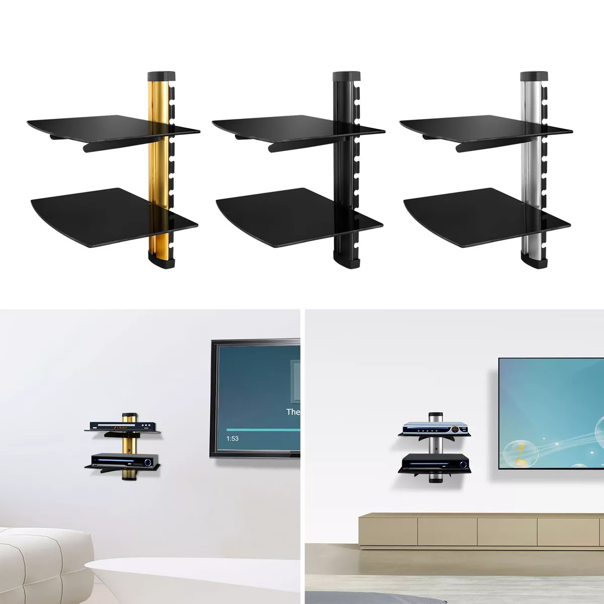 Glass shelf for tv box deals