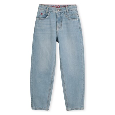 HUGO Kids weit geschnittene 5-Pocket Jeanshose in denimblau für Jungen