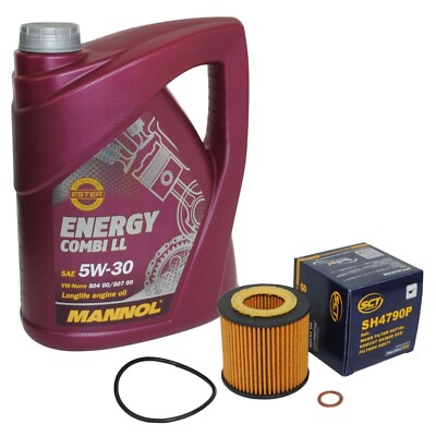 5 Liter Motoröl Longlife + Ölfilter VW Fox Polo 9N 6R MANNOL Energy LL 5W-30