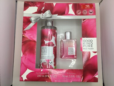 GOOD KIND PURE Wild Peony Fragrance Mist 8.4 OZ & Eau de Toilette 1.0 OZ