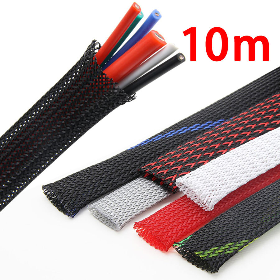 10m Expandable Braided Cable Sleeving 316mm Auto Wiring Harness Tidy