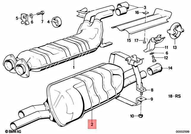 Genuine BMW E24 E28 528i 535i 628CSi 635CSi M535i Rear Silencer 