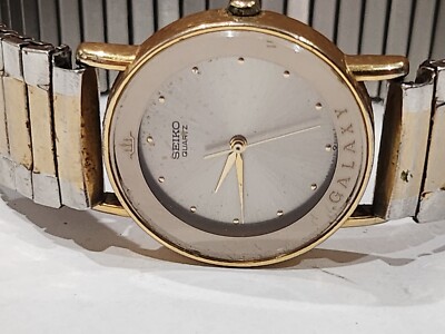 Vintage Seiko Galaxy Watch Women Gold Tone Round 5y91 New  display picture 3