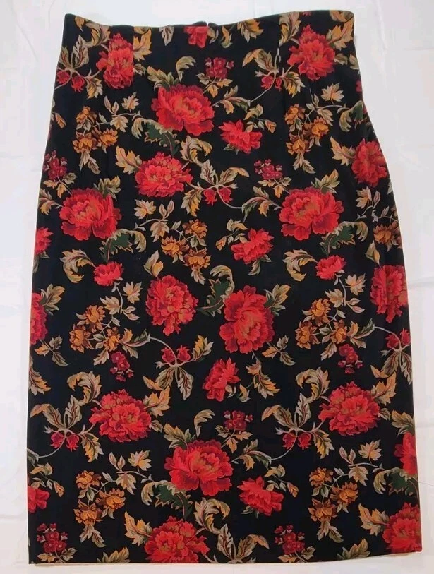 Falda para mujer BRIGGS NEW YORK talla 20W talla grande hasta el tobillo floral vintage Foto 2 de 4