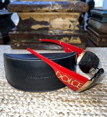 Vintage Dolce & Gabbana RED and GOLD D-O-L-C-E Sunglasses DG 2014