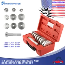 Tool Kit of 10 Bearing Race & Seal Install Driver Wheel Axle 9 Discs Collar Axle