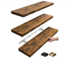 Floating Shelves for Wall, 3-PACK 22.5 Inch" Long Wall-Mounted Rustic Brown NEW