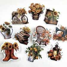Fall Garden Floral Washi Paper Stickers Floral Collage Junk Journals Scrapbook