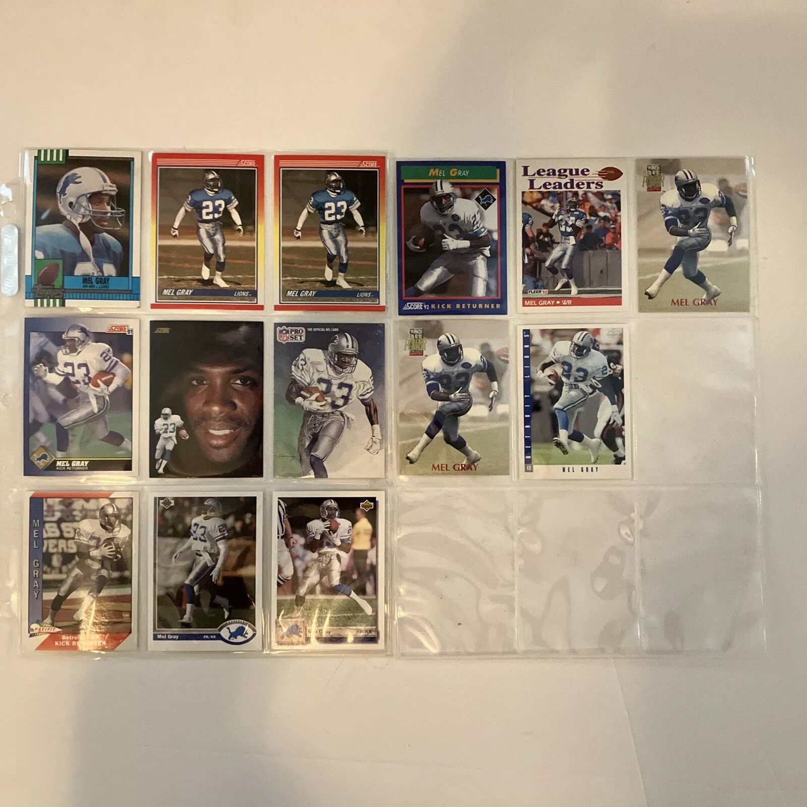 Mel Gray Football Card Lot 1994 And 1992 Skybox