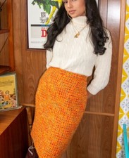 SKIRT ORANGE TWEED