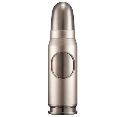 Bullet Shaped Windproof Torch Refillable Butane Lighters - Silver